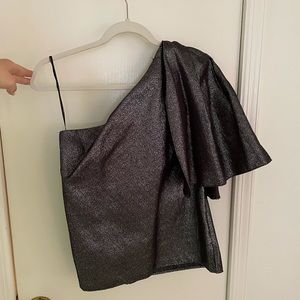 Metallic One Shoulder Top